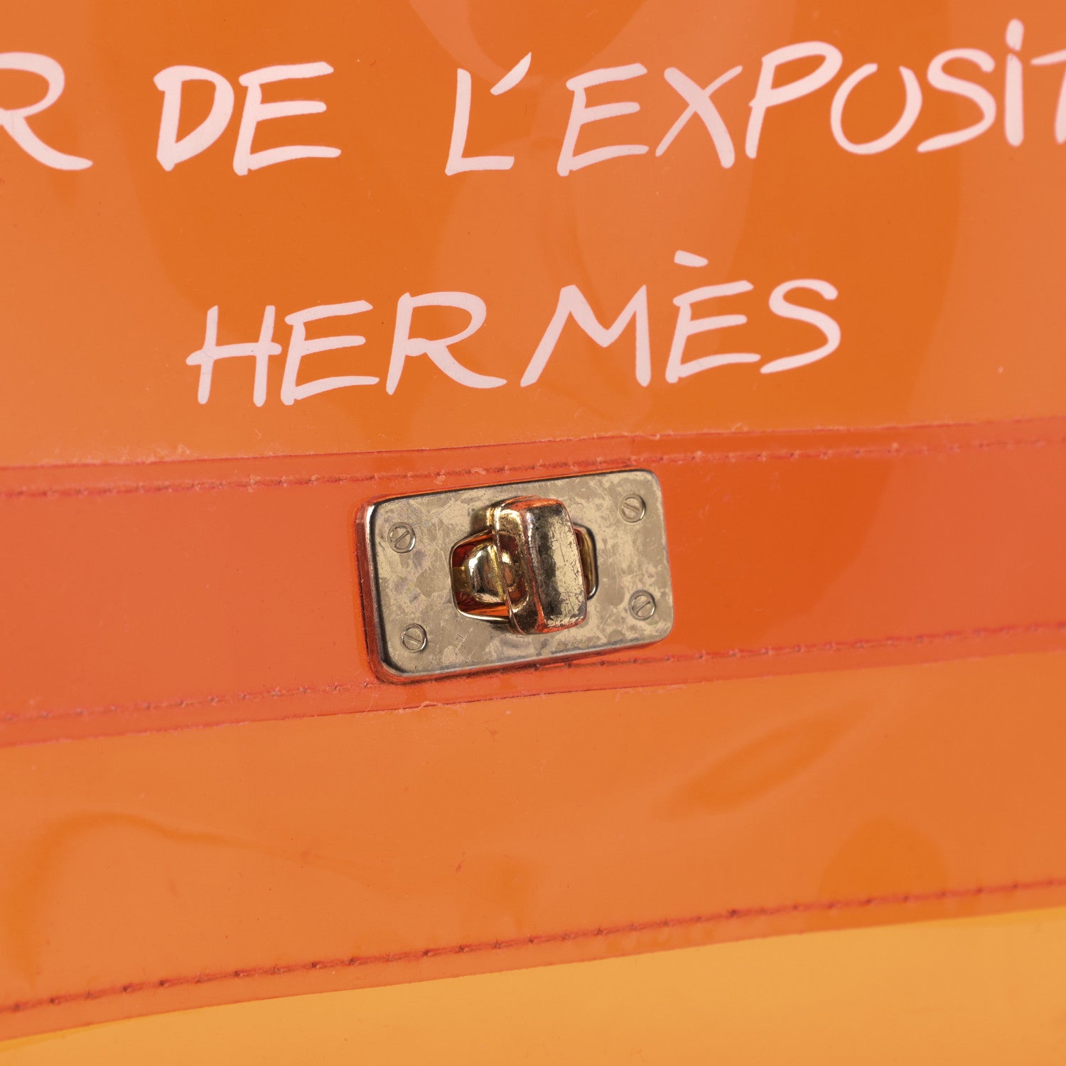 Hermes Vinyl Souvenir De L'Exposition Kelly Orange 7 of 11