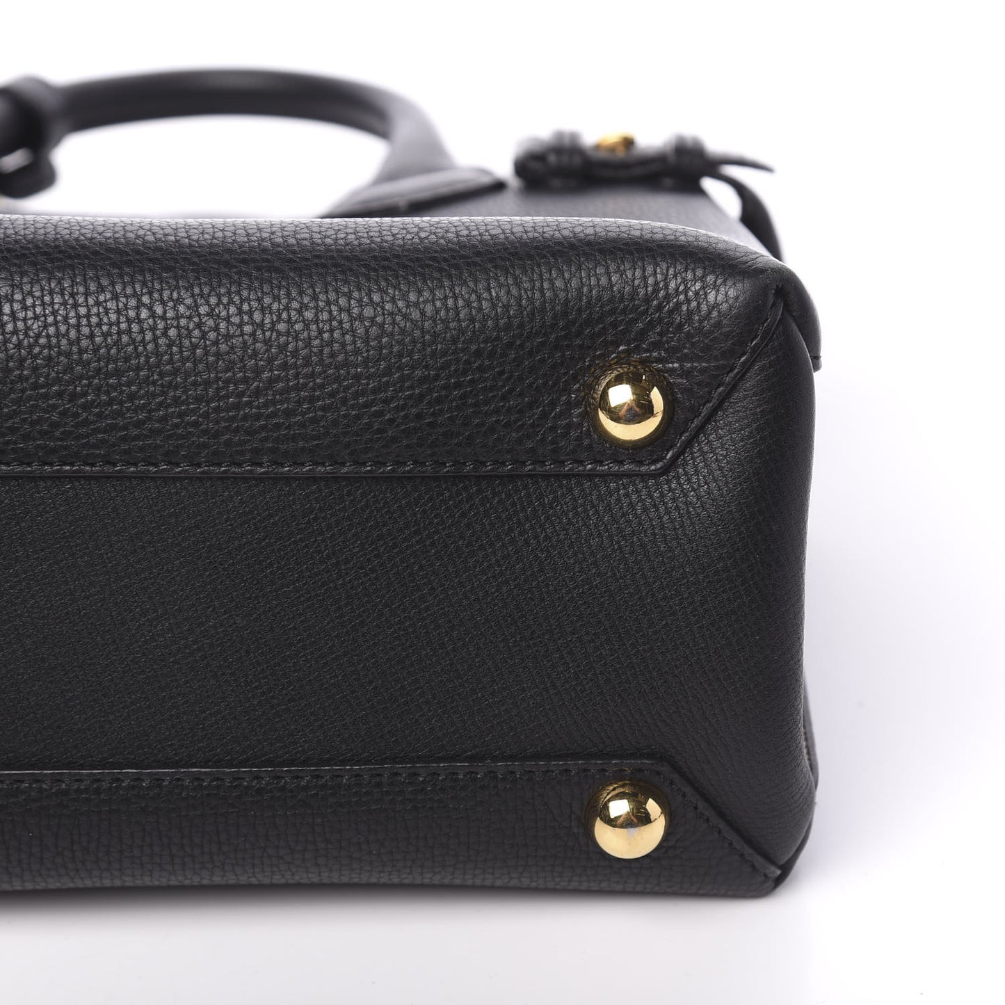 Grainy Calfskin House Check Small Banner Tote Black