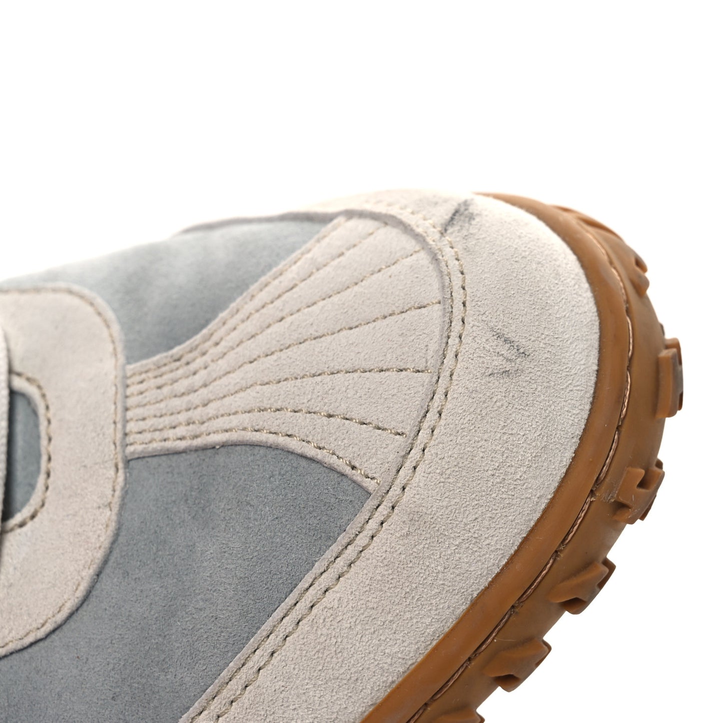 Suede Goatskin Jet Sneakers 38 Gris Nuage White