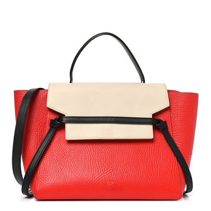 Celine Elephant Calfskin Mini Tri-Color Belt Bag Vermillion 1 of 11