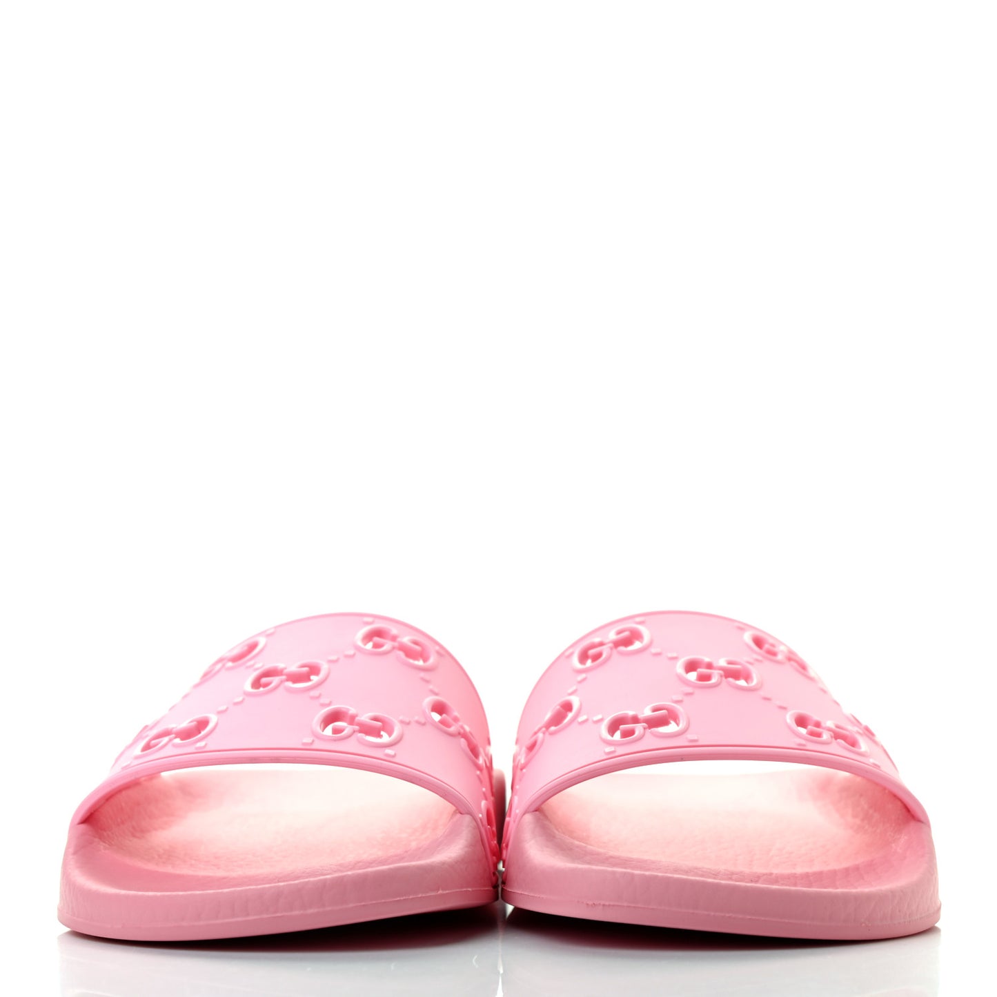 Rubber GG Monogram Perforated Womens Slide Sandals 37 Rose Box