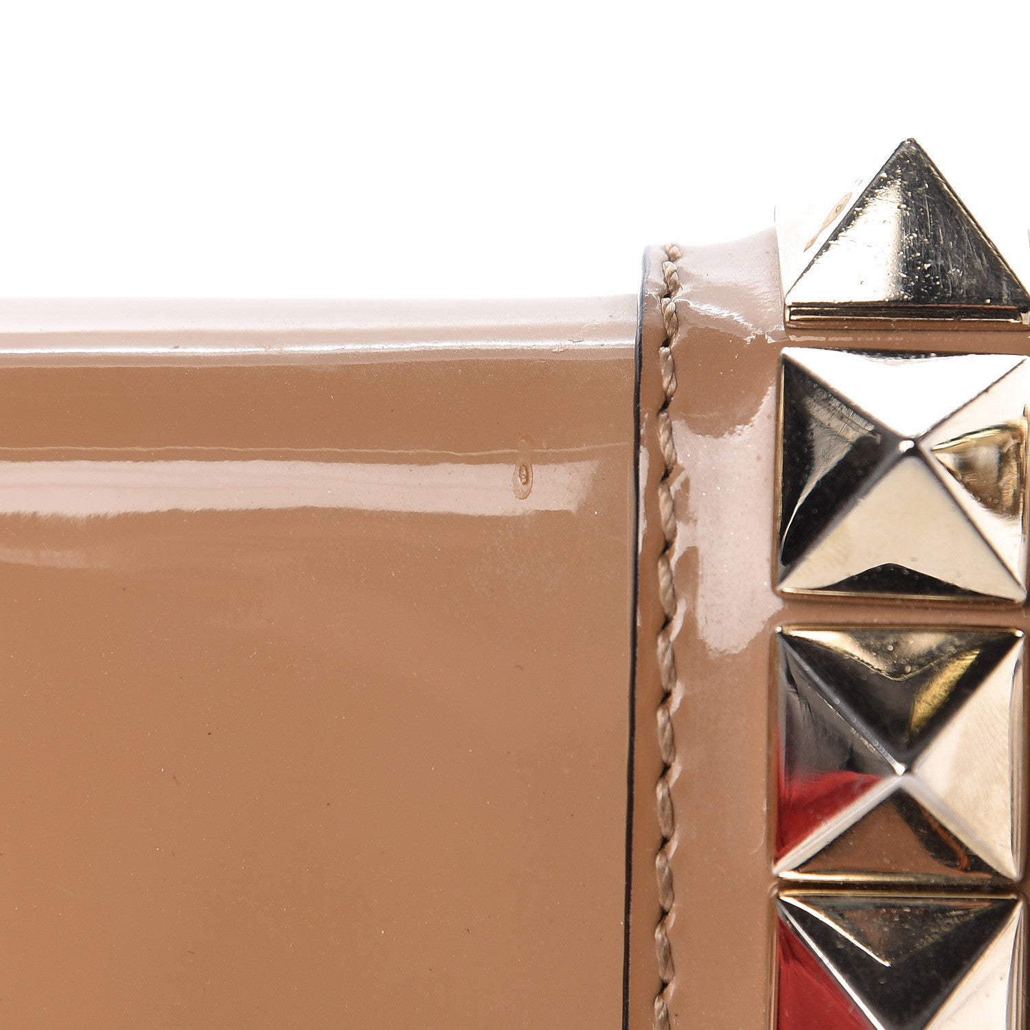 Valentino Garavani Patent Medium Glam Lock Rockstud Flap Poudre 11 of 17