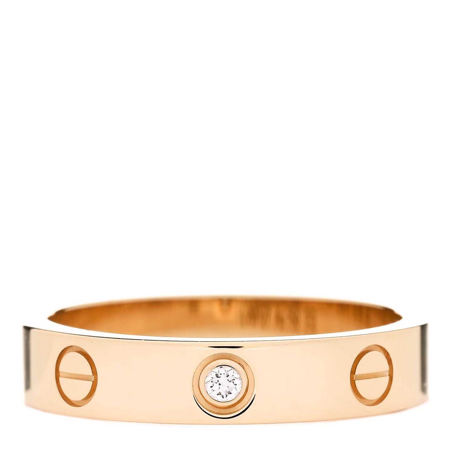 18K Yellow Gold Diamond 4mm LOVE Wedding Band Ring 53 6.5