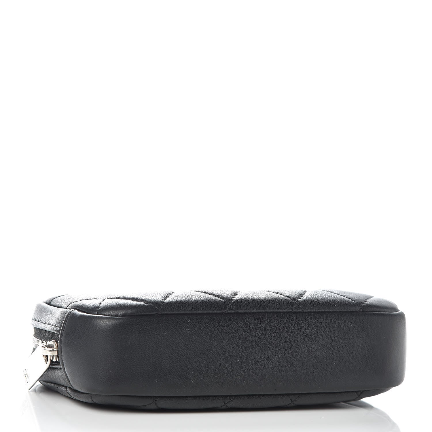 Chanel Lambskin Quilted Small Curvy Pouch Cosmetic Case Black 4 of 10