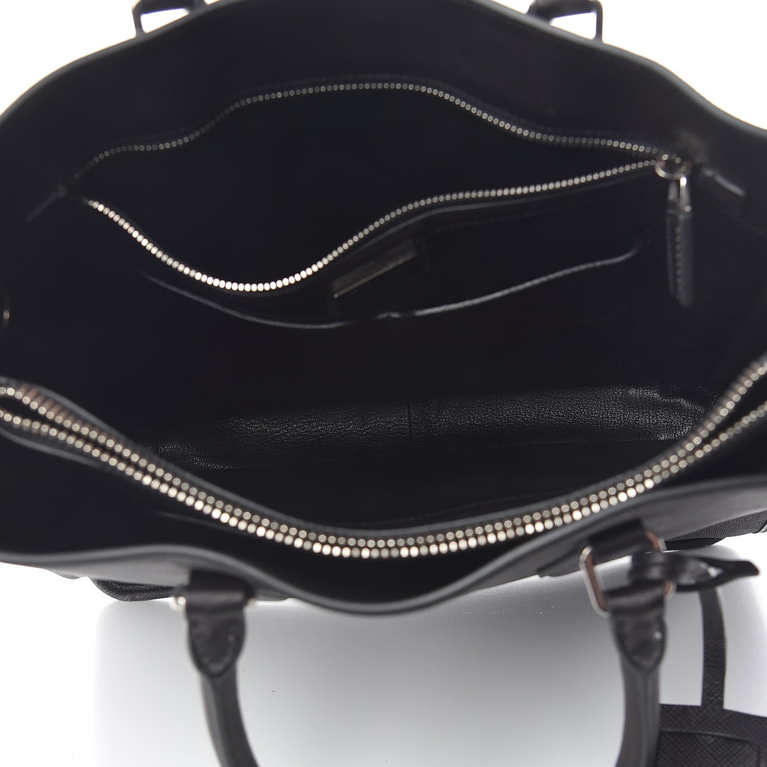 Prada Saffiano Cuir Double Handle Tote Baltico 6 of 22