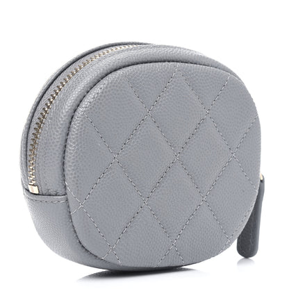 Chanel Caviar Quilted Zip Around Classic Coin Purse Grey 2 of 4