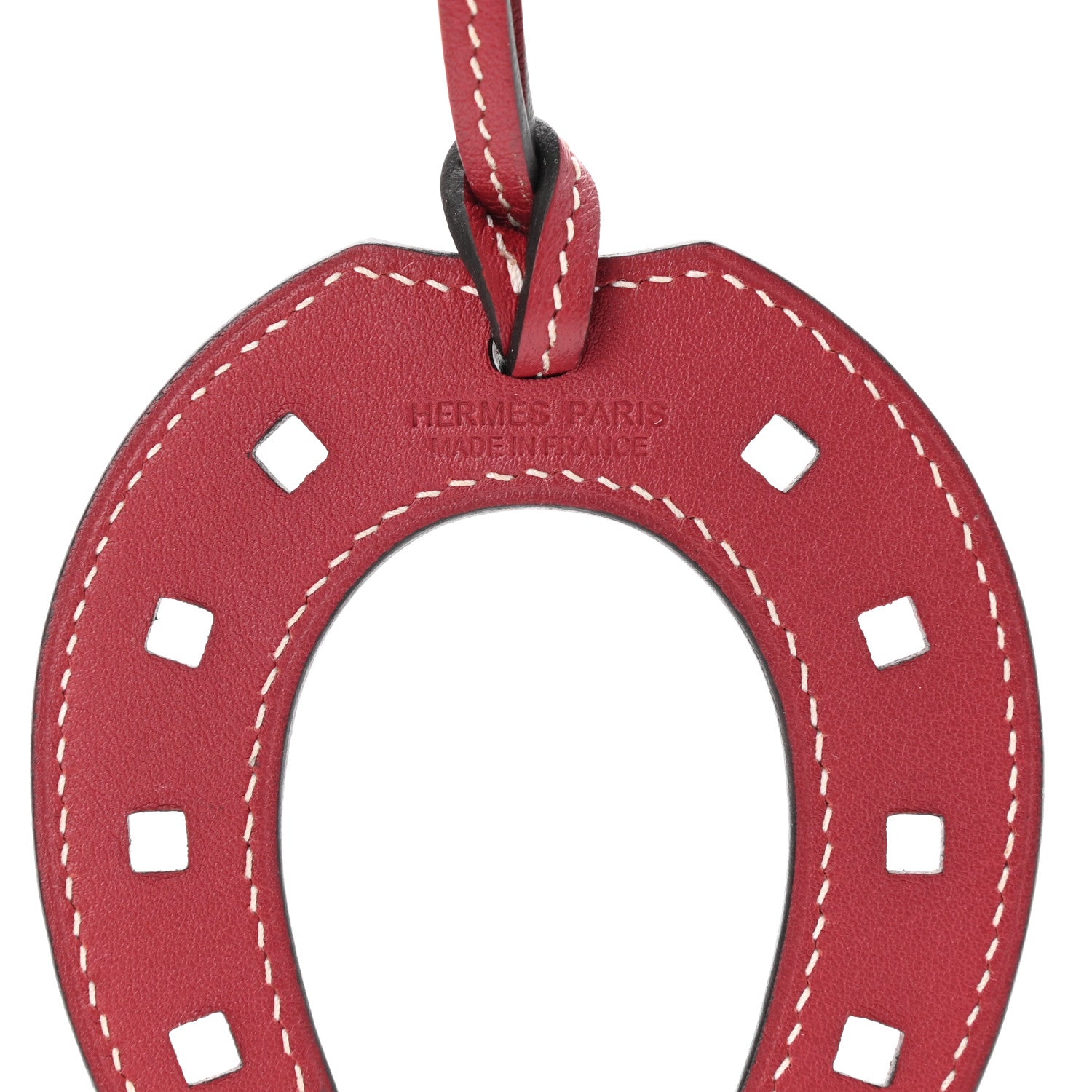 Hermes Swift Paddock Horseshoe Bag Charm Rouge Grenat 3 of 4