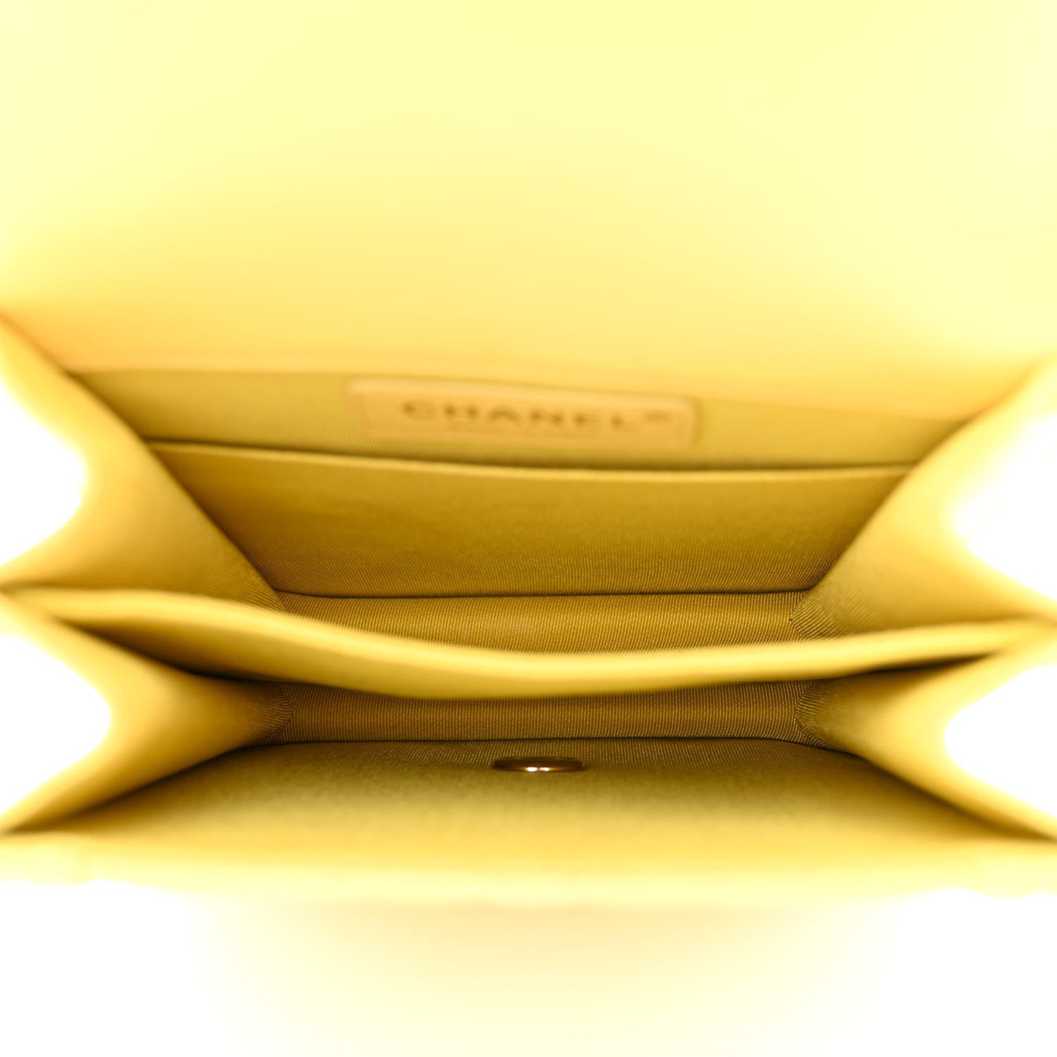 Chanel Lambskin Quilted North South Boy Flap Yellow 5 of 10
