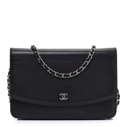 Chanel Caviar Sevruga Wallet On Chain WOC Black 1 of 19