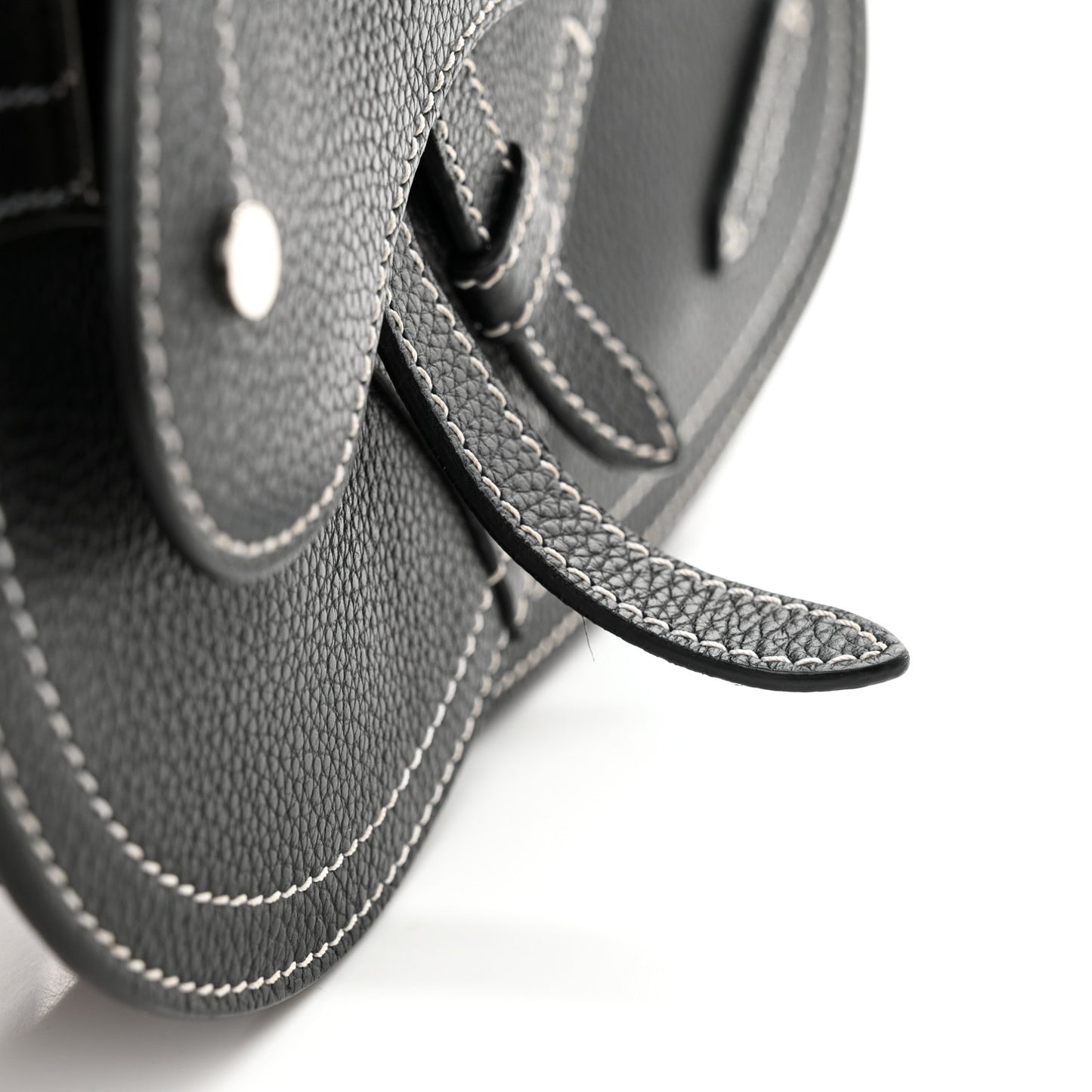 X KAWS Grained Calfskin Saddle Pouch Black