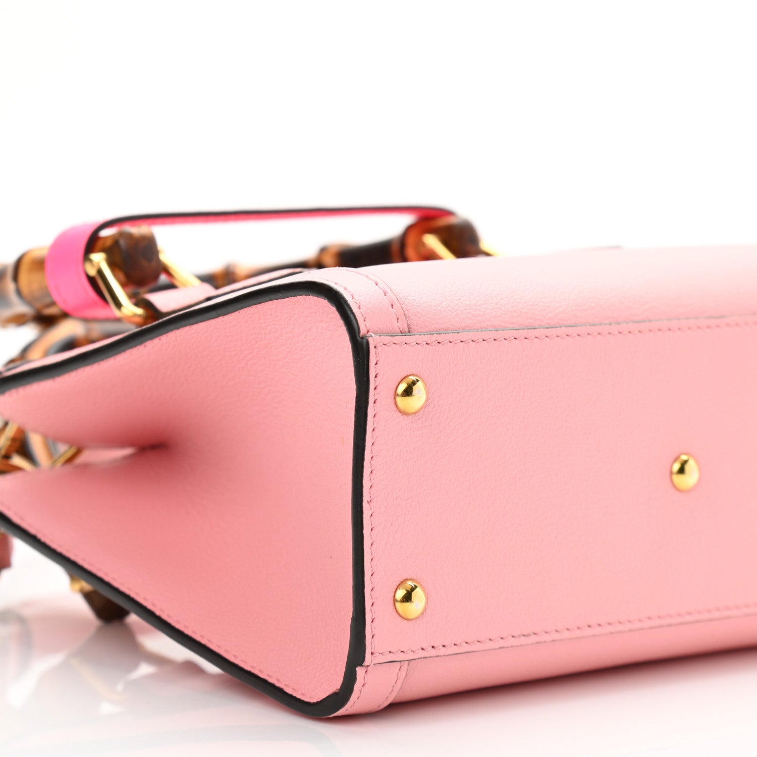 Gucci Wonka Grain Calfskin Mini Diana Tote Bag Wild Rose Fuxia Fluo 9 of 13
