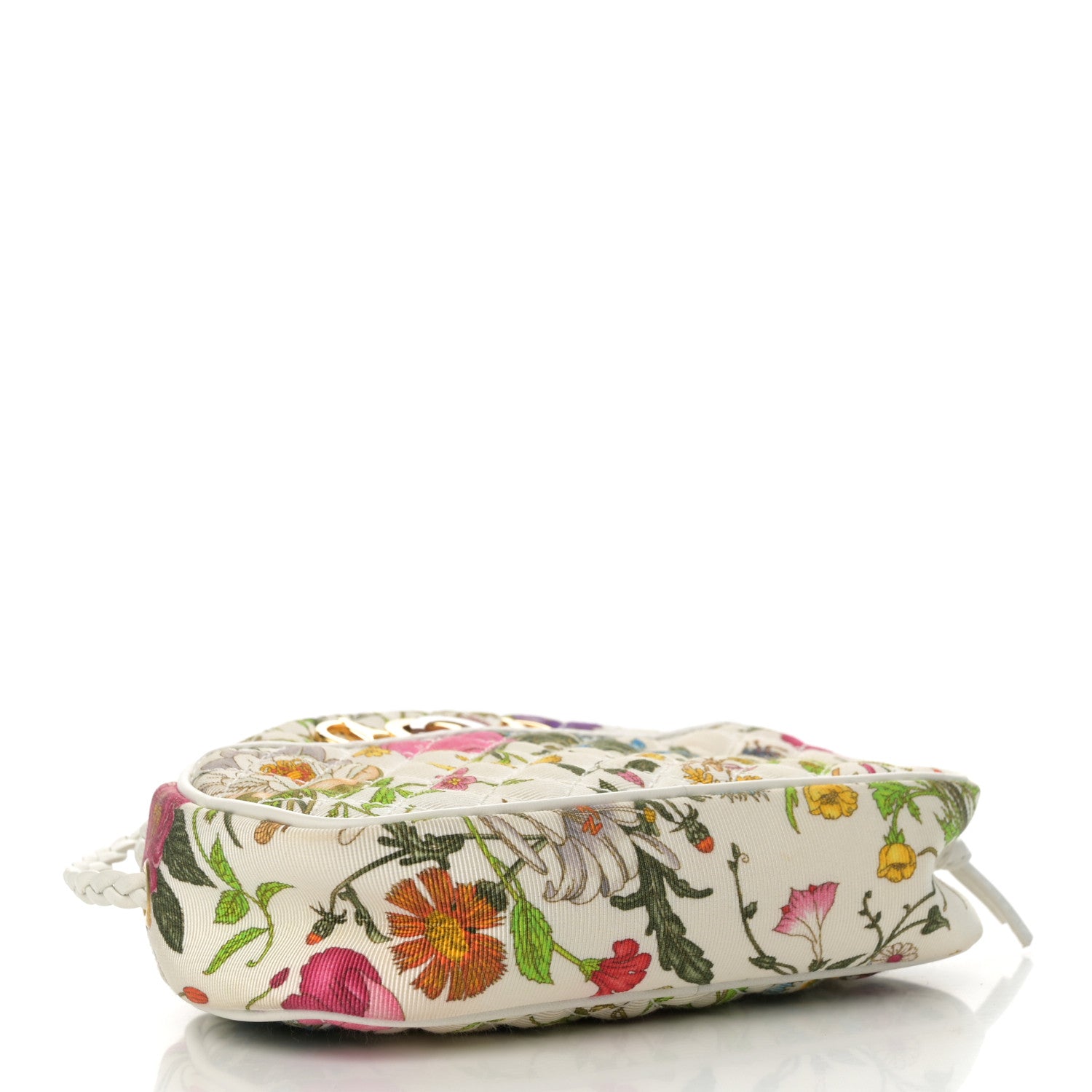 Gucci Canvas Flora Floral Trapuntata Mini Zumi Dome Shoulder Bag White 4 of 15