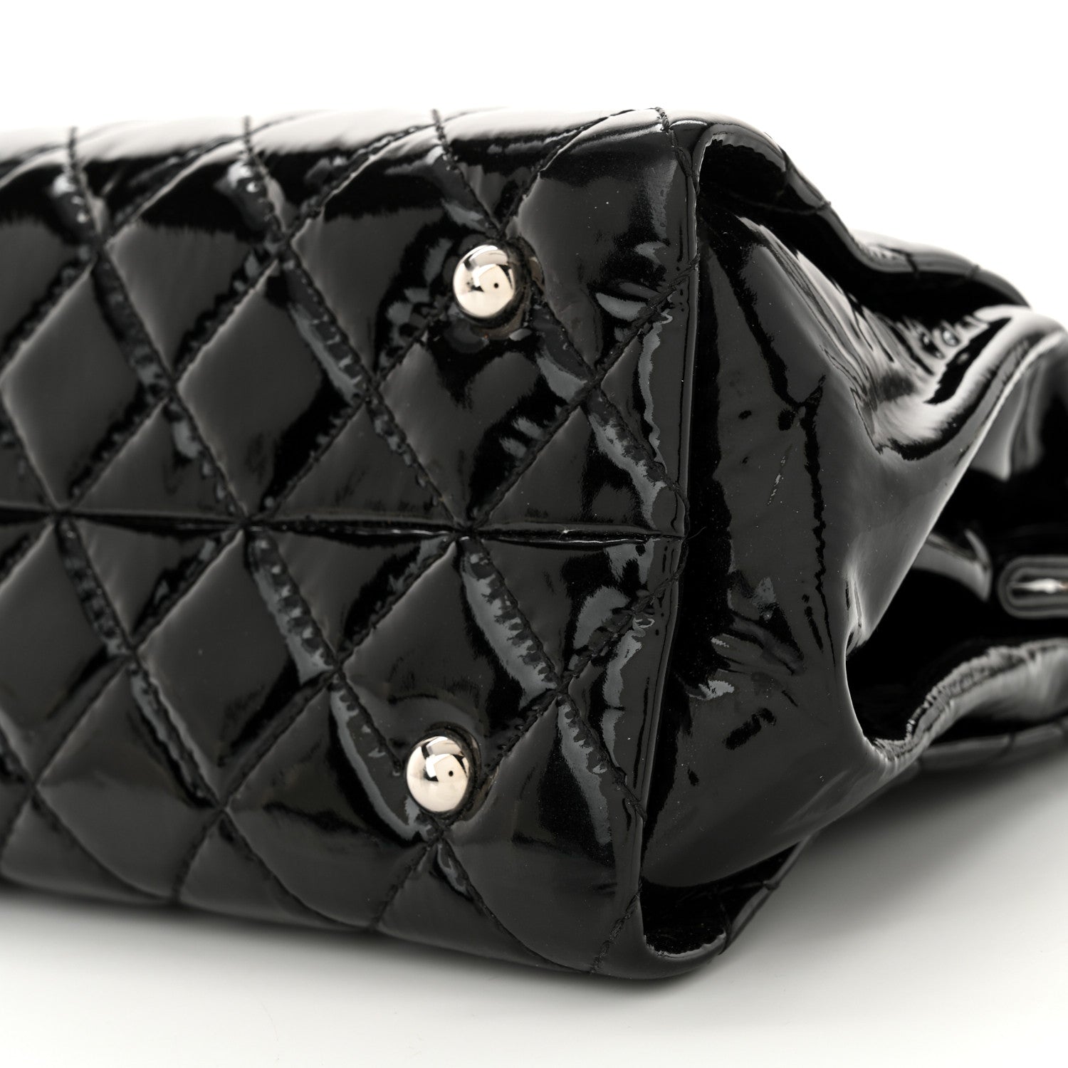 Chanel Patent Quilted Timeless CC Shopping Tote Black 10 of 12