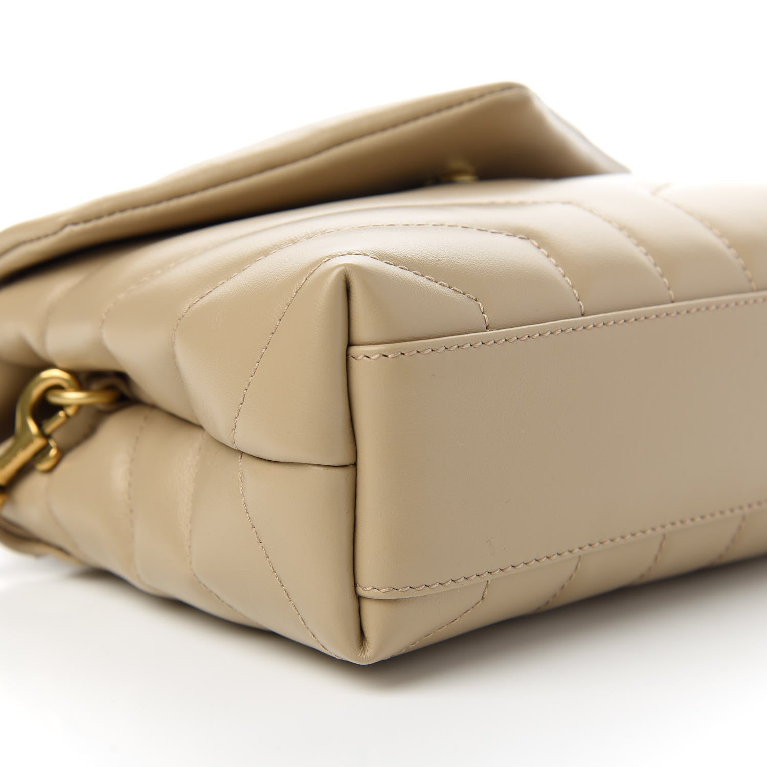 Saint Laurent Calfskin Y Quilted Monogram Toy Loulou Crossbody Bag Dark Beige 6 of 11