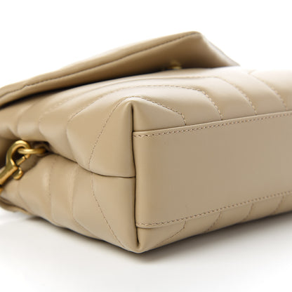 Saint Laurent Calfskin Y Quilted Monogram Toy Loulou Crossbody Bag Dark Beige 6 of 11