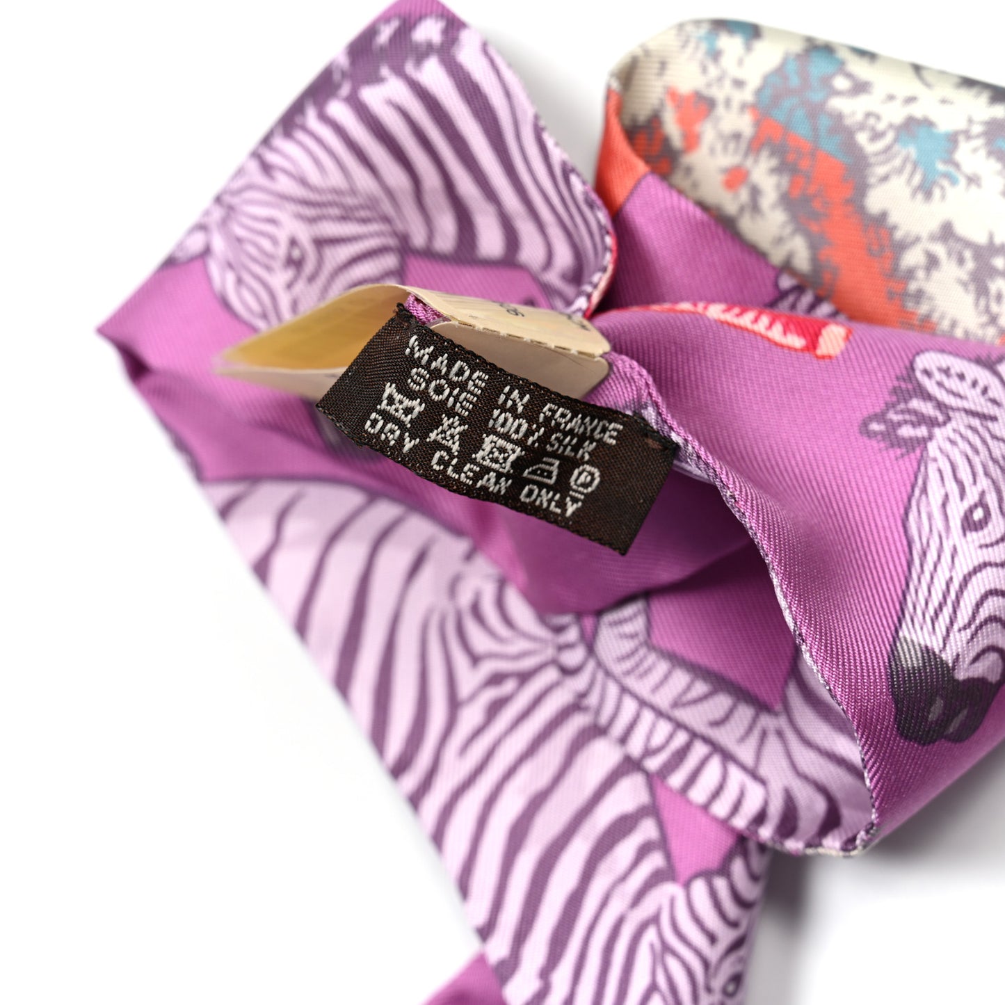 Silk Les Zebres Twilly Mauve Rose Poudre Parme