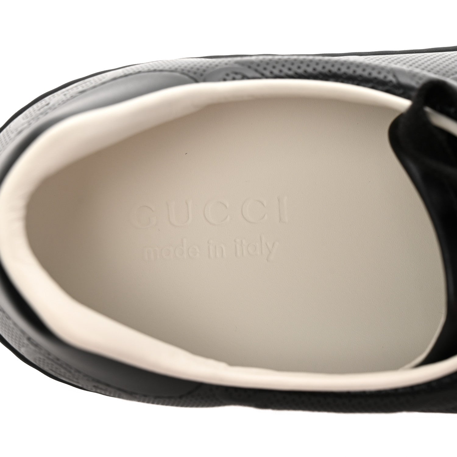 Gucci Calfskin GG Tennis Embossed Mens Ace Sneakers 11 Black 8 of 11