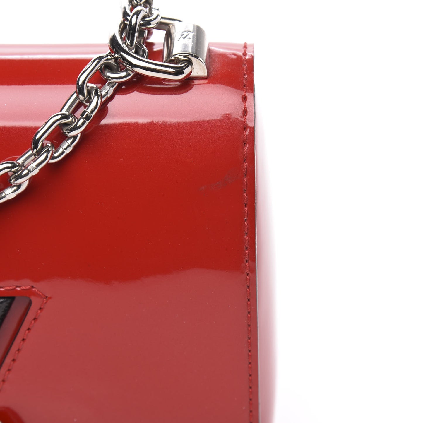 Patent Monogram Infrarouge Twist Shoulder Bag PM Coquelicot
