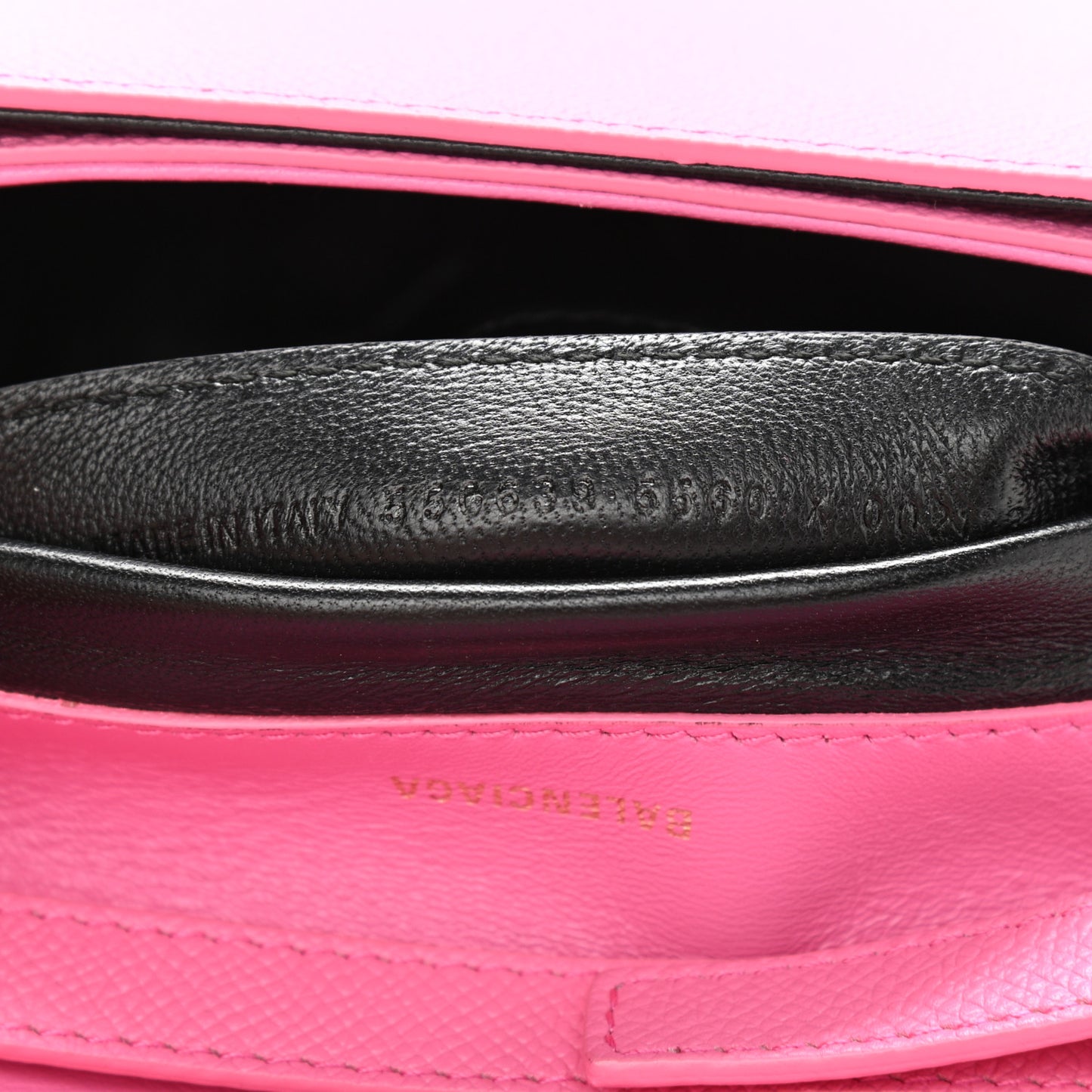 Signature Grained Calfskin Logo Print Ville Day Bag XS Rose Bubblegum Black