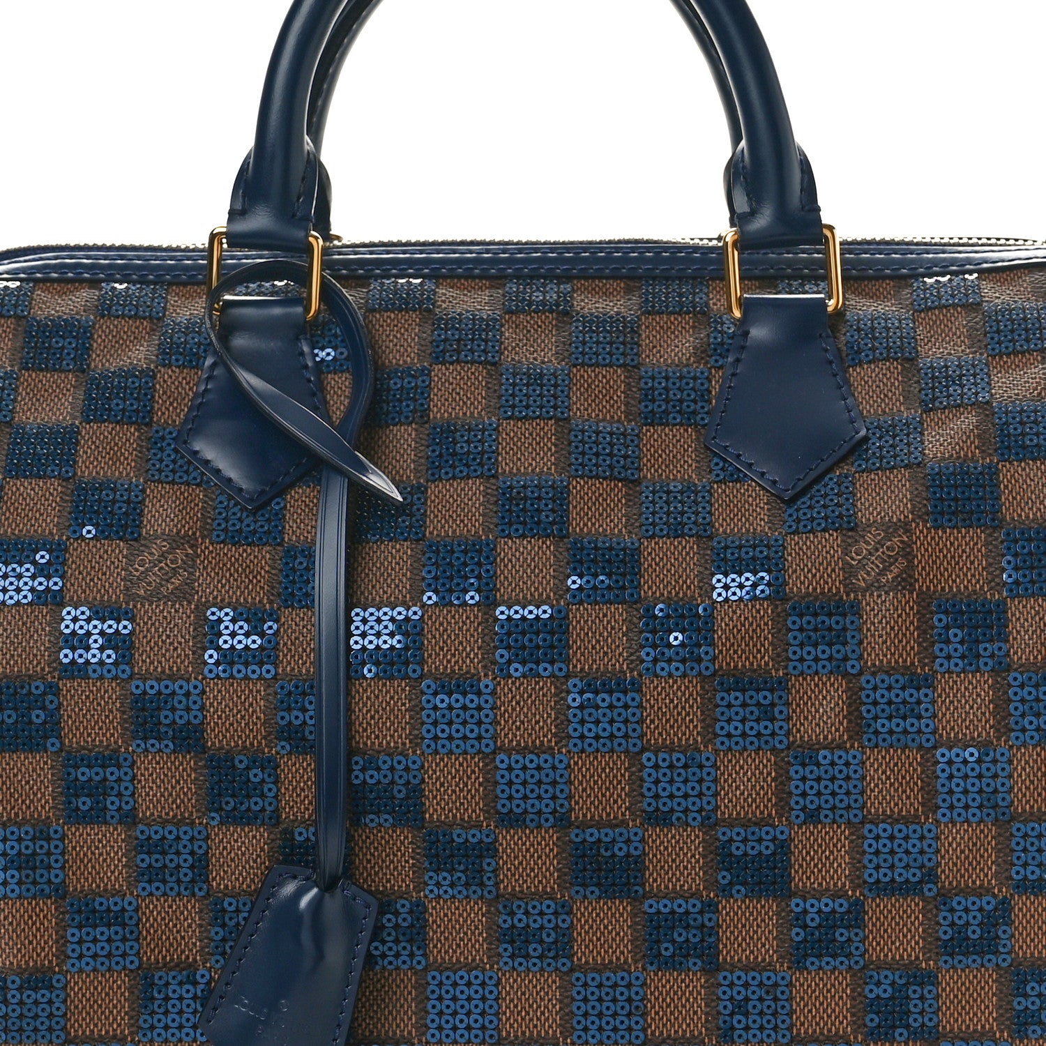 Louis Vuitton Damier Paillettes Speedy 30 Blue 7 of 9