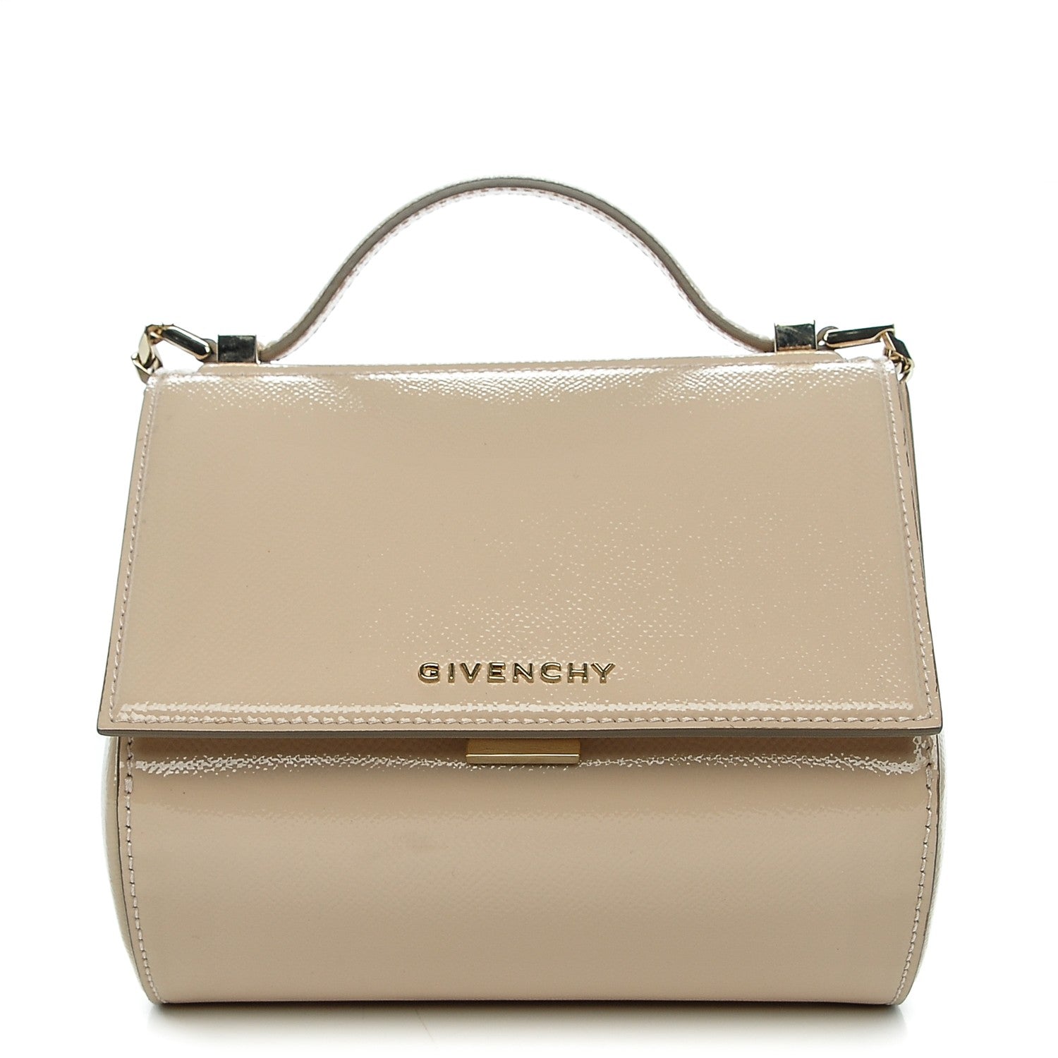 Givenchy Patent Calfskin Mini Pandora Box Chain Crossbody Bag Nude Pink 1 of 6