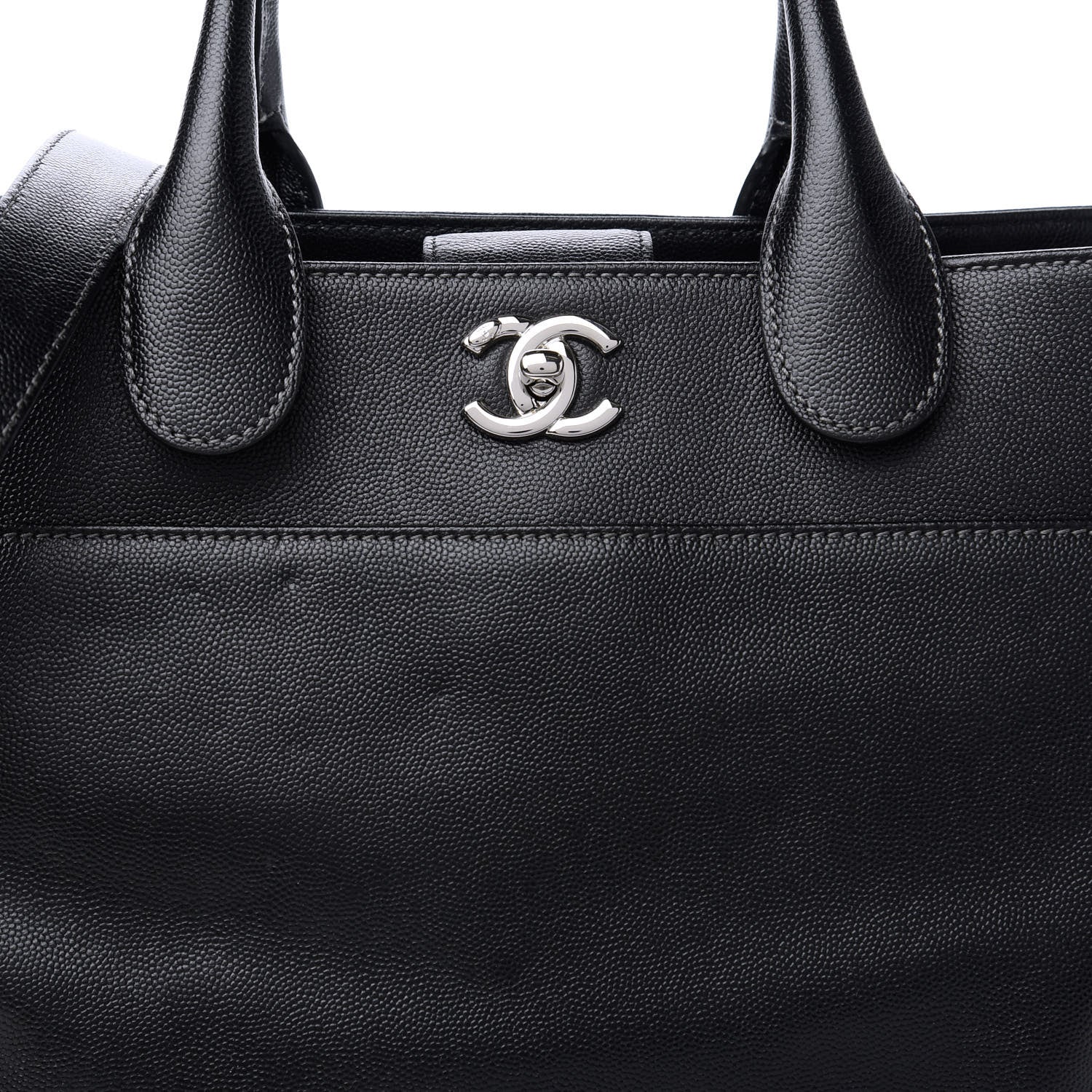 Chanel Calfskin Cerf Executive Shopper Tote Black 10 of 11