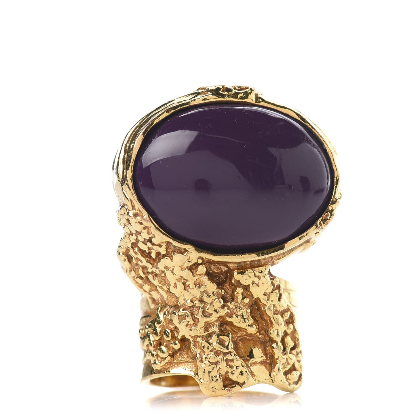 Glass Cabochon Arty Ovale Ring 7 Plum