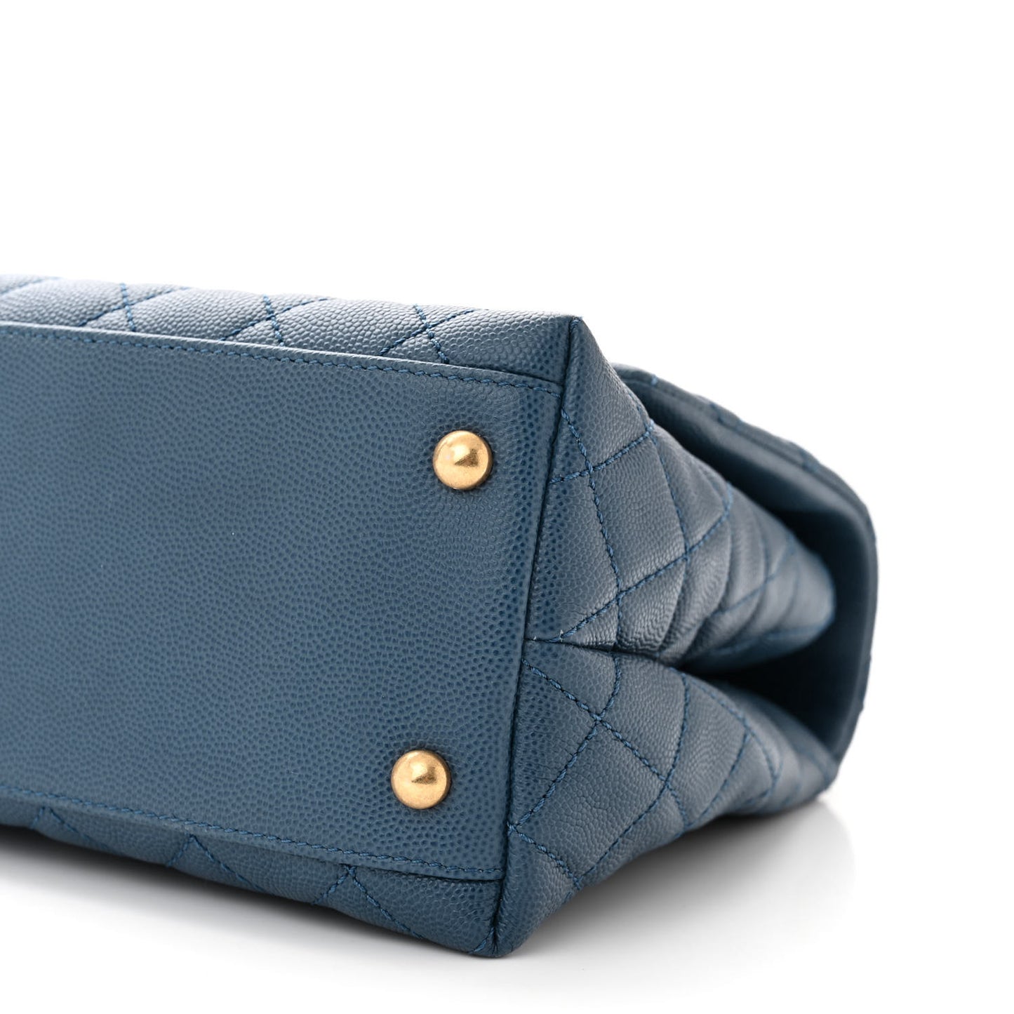 Caviar Quilted Small Coco Handle Flap Blue