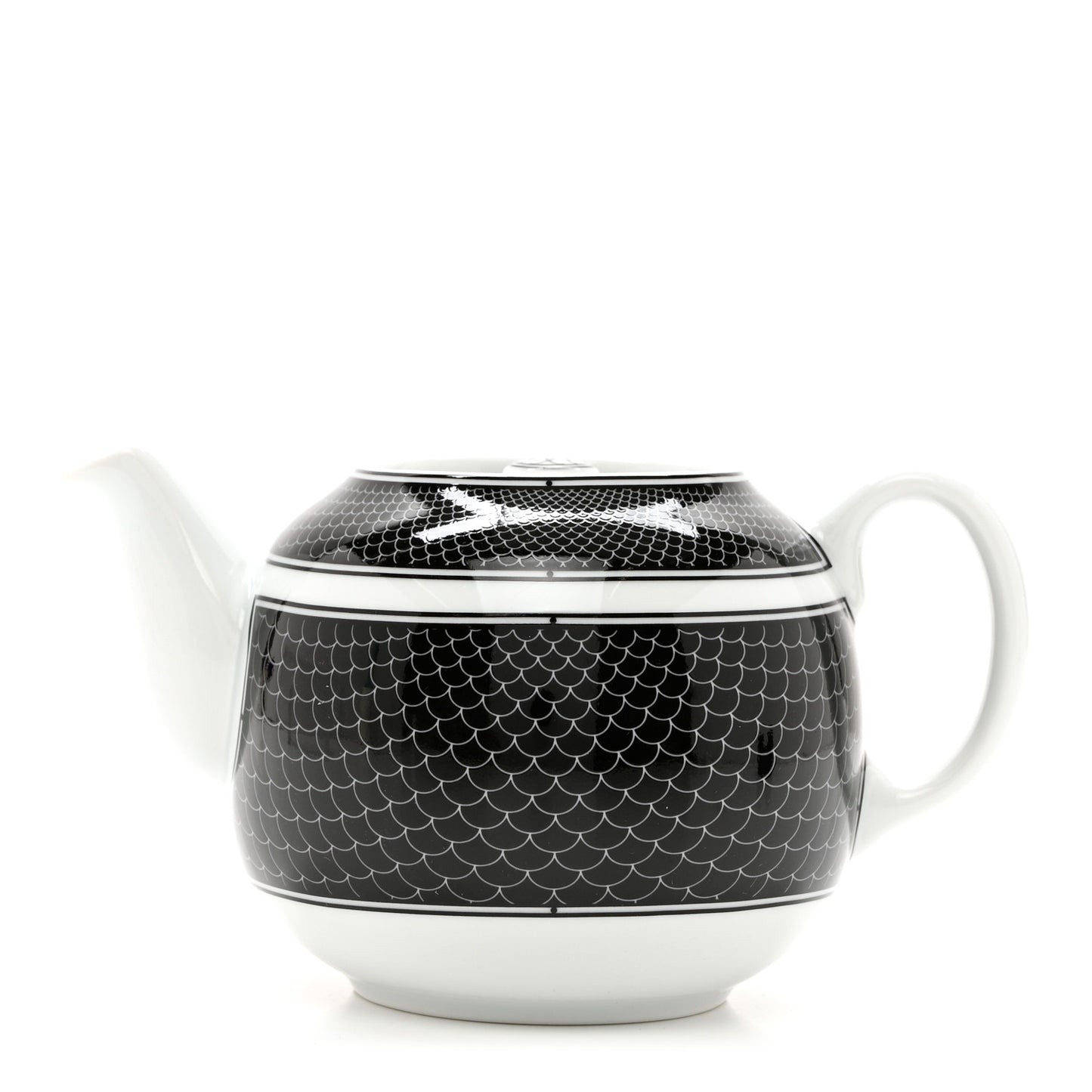 Porcelain H Deco Teapot Black