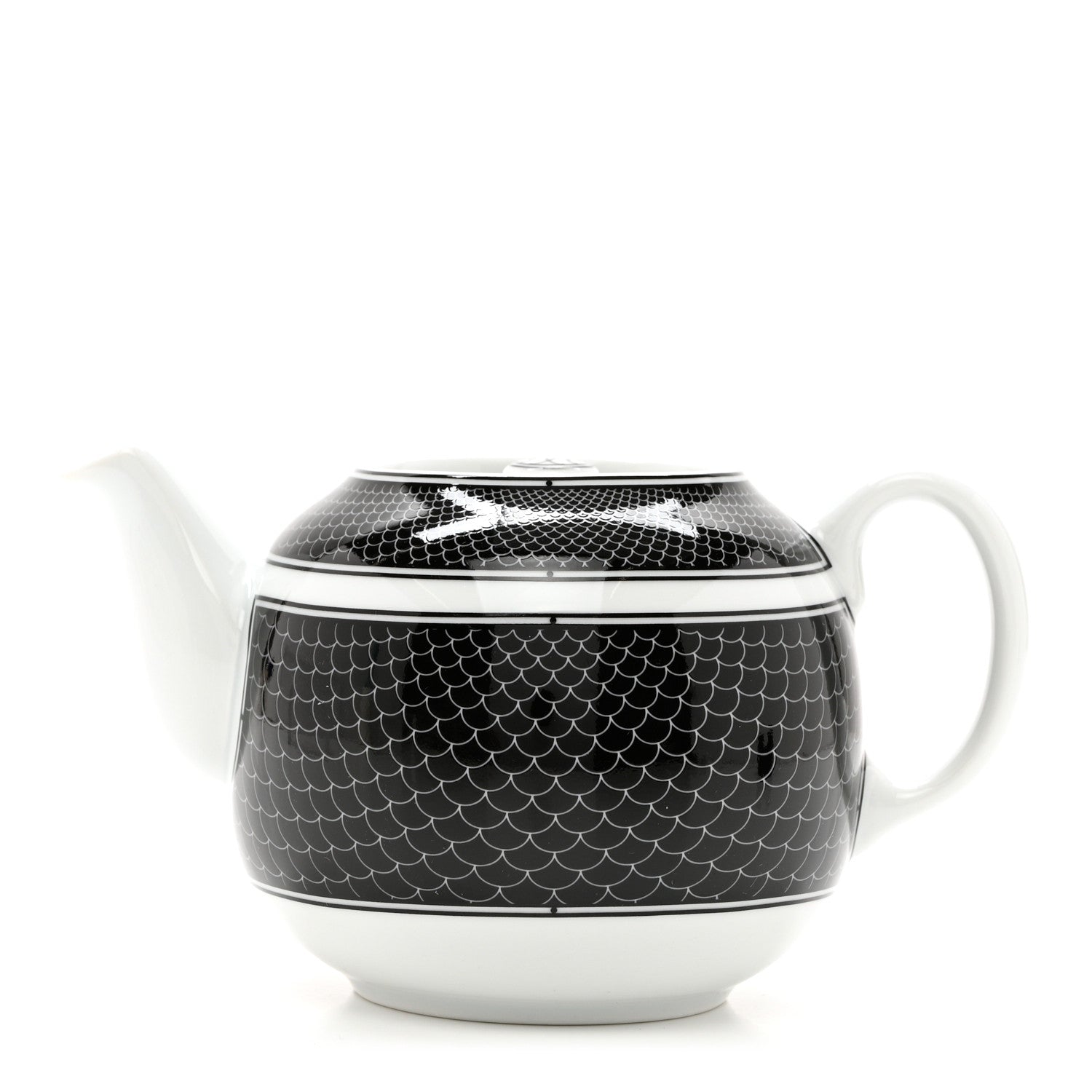 Hermes Porcelain H Deco Teapot Black 1 of 9
