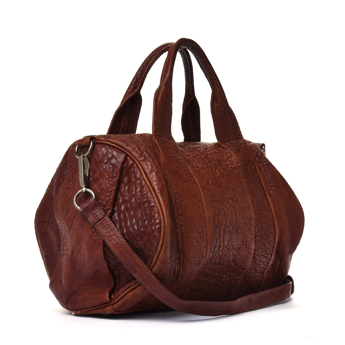 Pebbled Lambskin Rocco Brown Gold Hardware