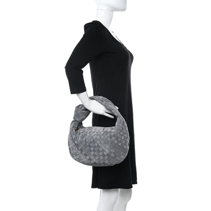Bottega Veneta Suede Calfskin Intrecciato Teen Jodie Hobo Thunder 2 of 11
