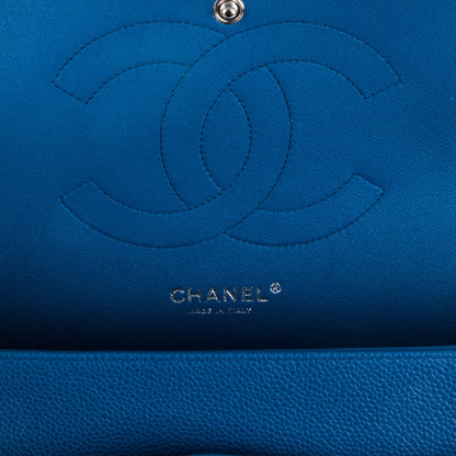 Chanel Caviar Quilted Jumbo Double Flap Blue 7 of 8