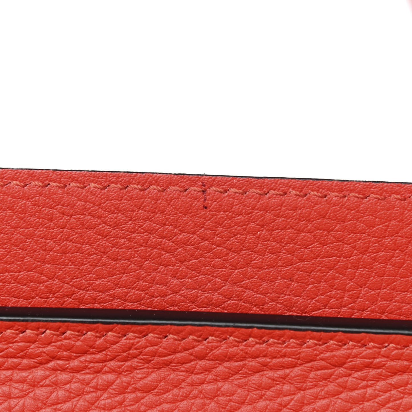 Drummed Calfskin Micro Luggage Vermillion