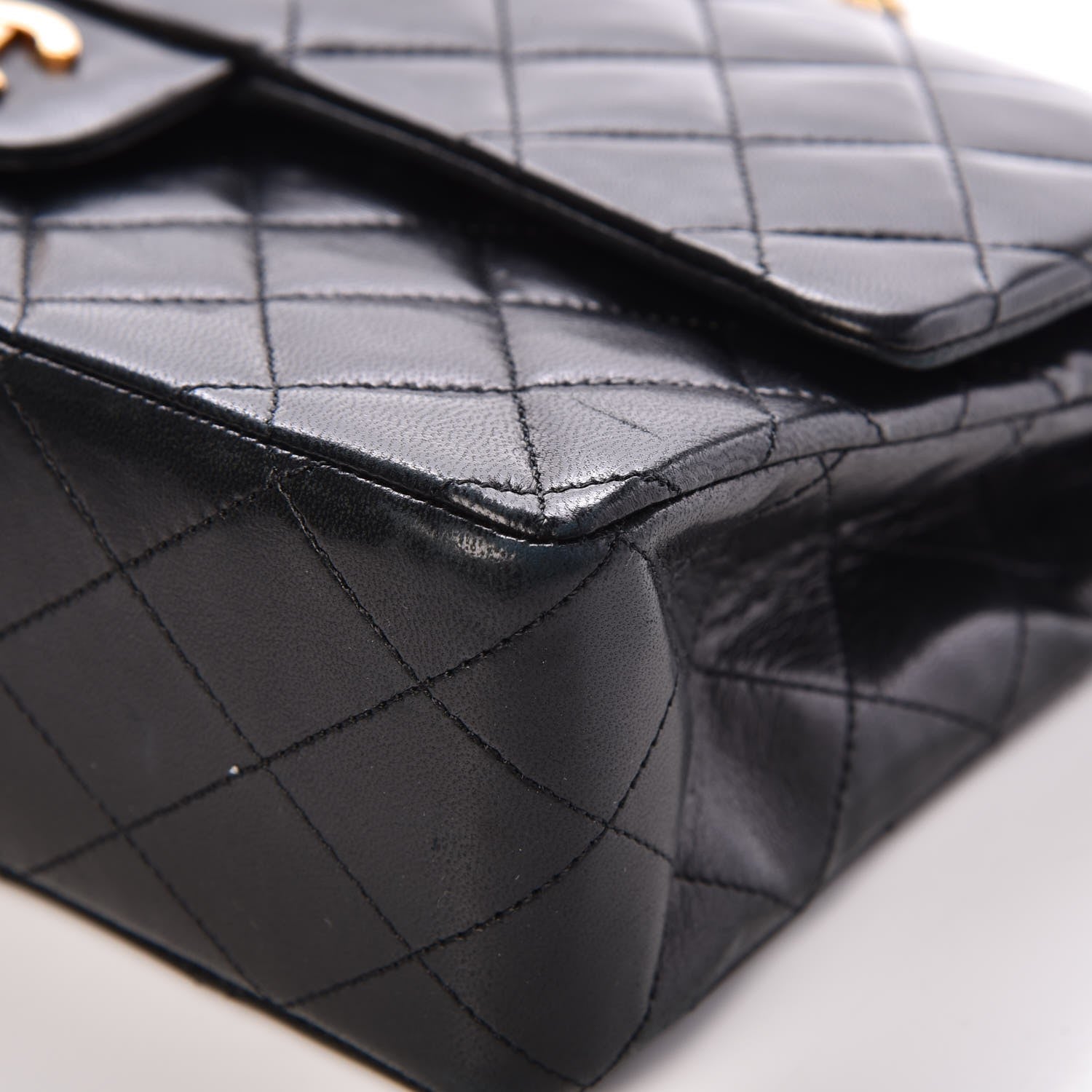Chanel Lambskin Quilted Medium Double Flap Black 11 of 14