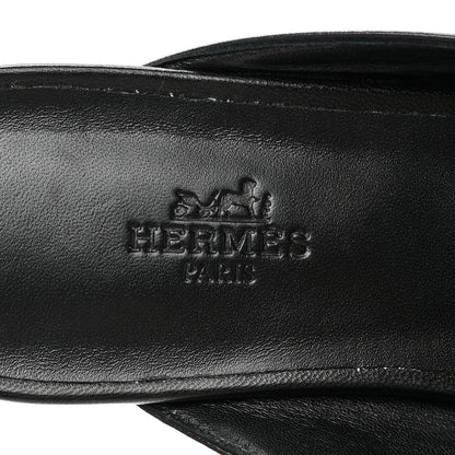 Hermes Goatskin Oz Mules 38.5 Black 7 of 9