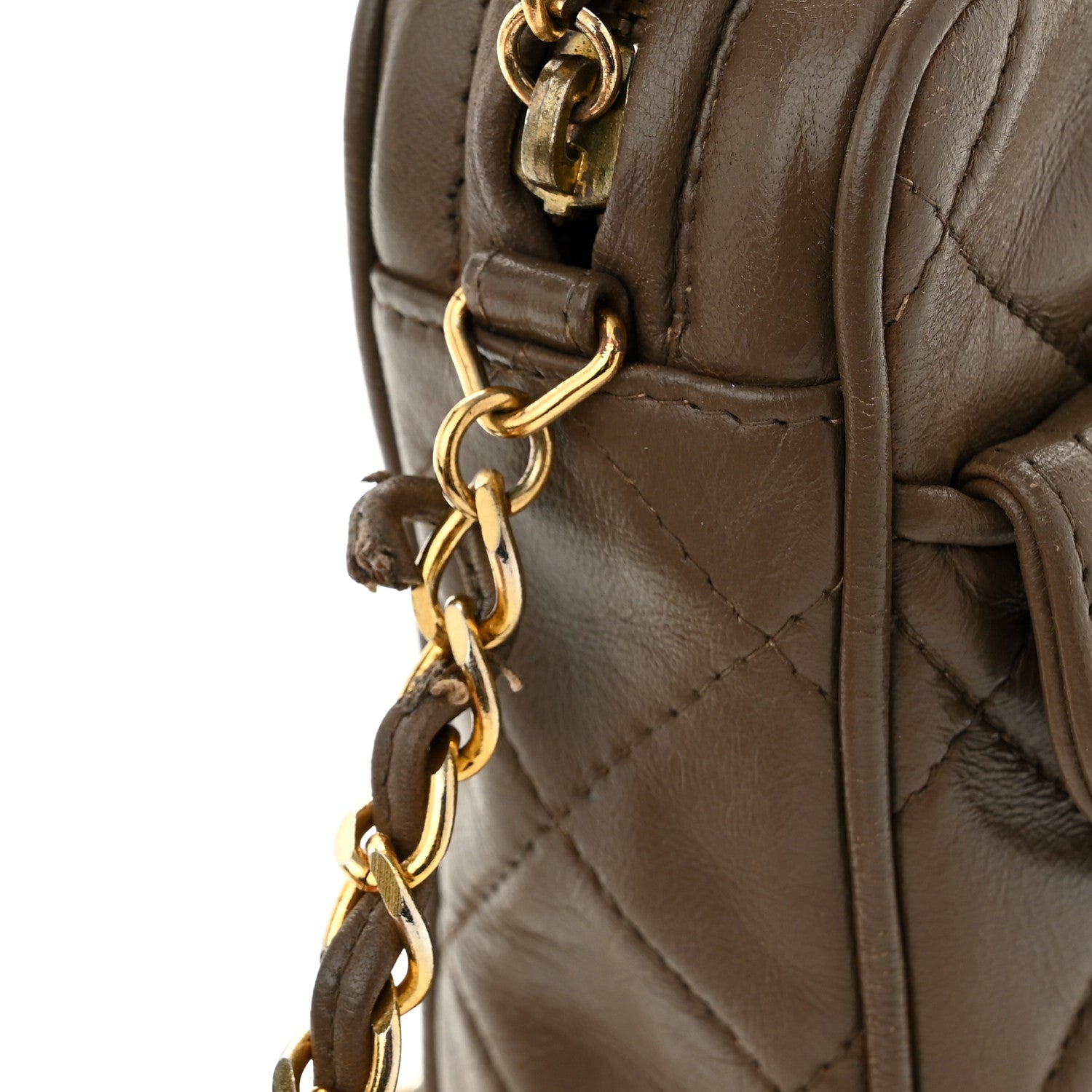 Chanel Lambskin Quilted Tassel Camera Case Brown 12 of 12