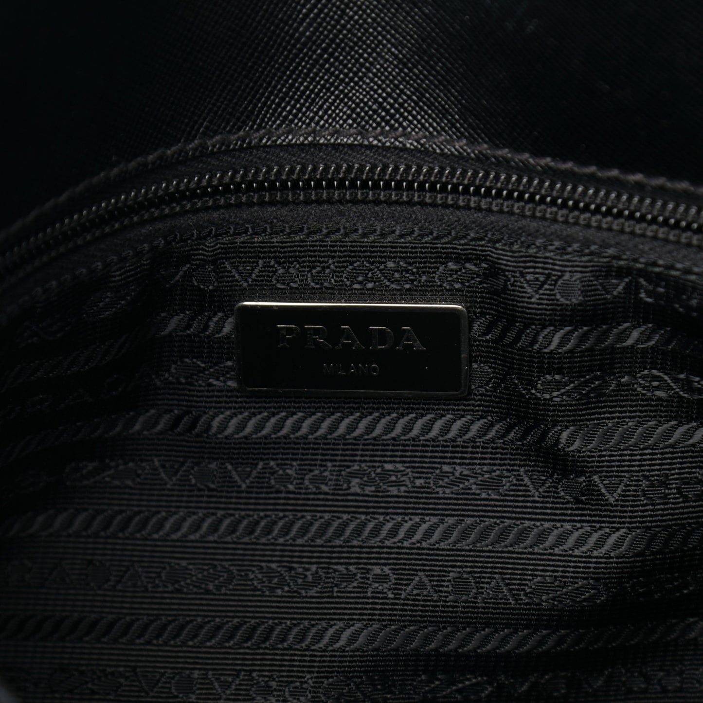 Nylon Saffiano Front Pocket Tote Black