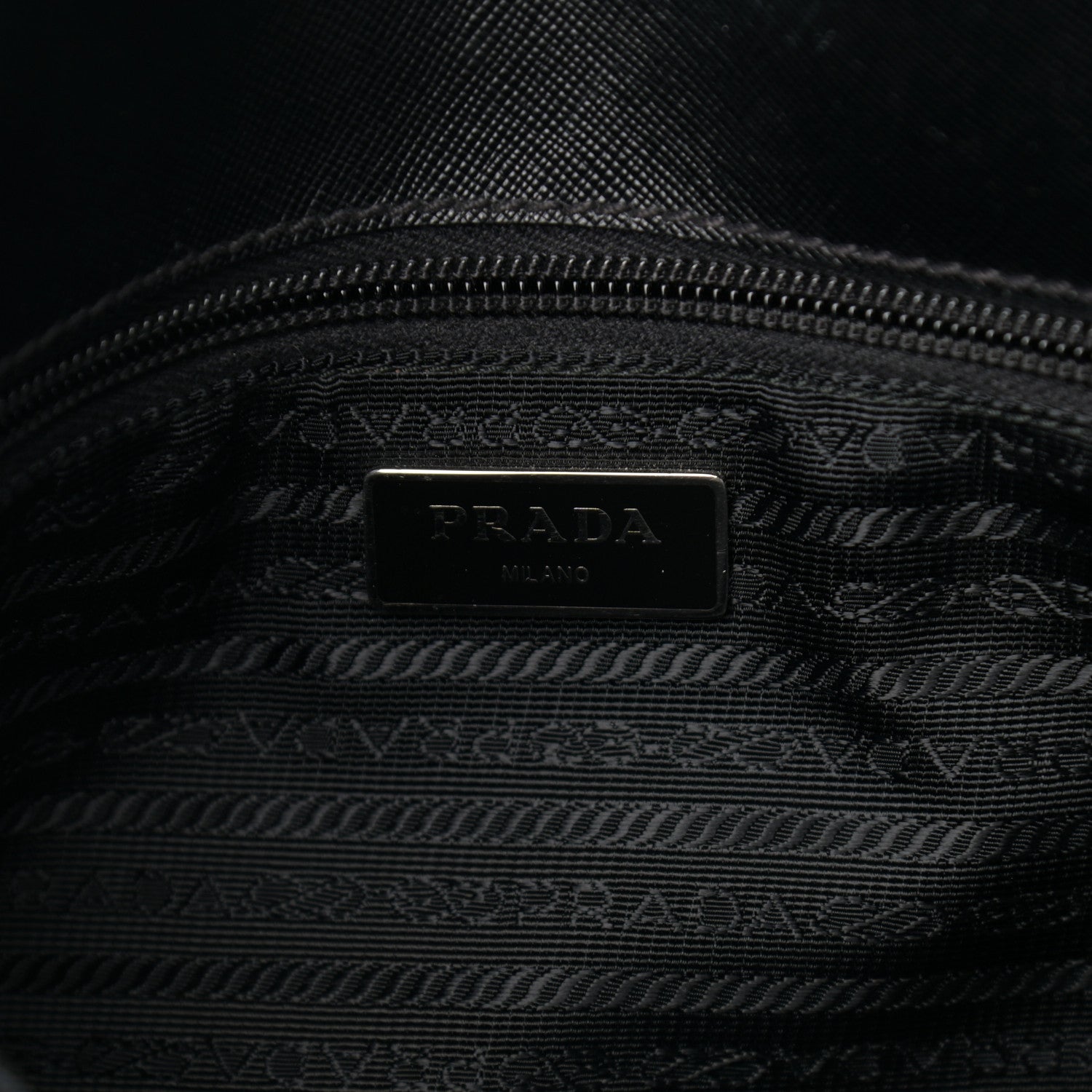 Prada Nylon Saffiano Front Pocket Tote Black 6 of 14