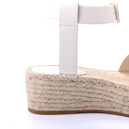 Christian Dior Calfskin D-Dior Espadrille Platform Sandals 40 White 11 of 12