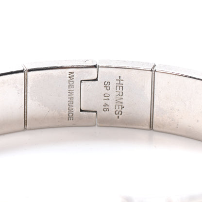 Hermes Enamel Charniere Uni Narrow Hinged Bracelet S White 3 of 3