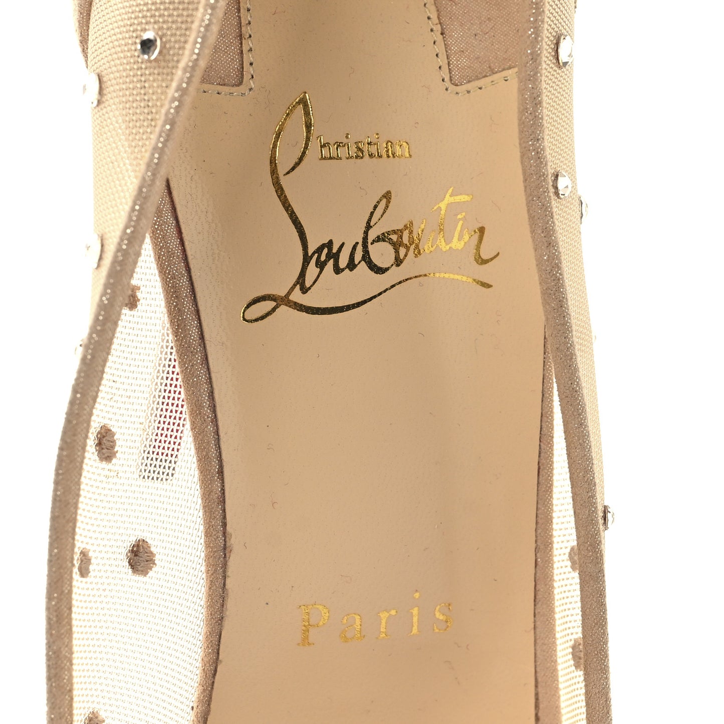 Suede Lame Crystal Strass Follies 100 Pumps  39.5 Light Silk