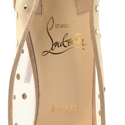 Christian Louboutin Suede Lame Crystal Strass Follies 100 Pumps  39.5 Light Silk 8 of 8