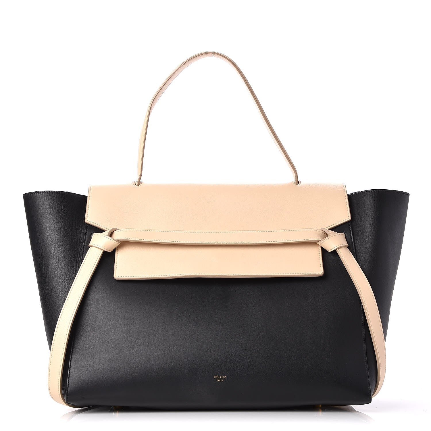Celine Smooth Calfskin Large Bi-Color Belt Bag Black 1 of 8