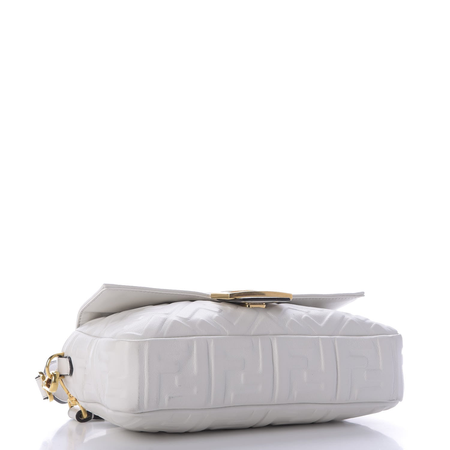 Fendi Nappa FF 1974 Embossed Baguette White 4 of 9
