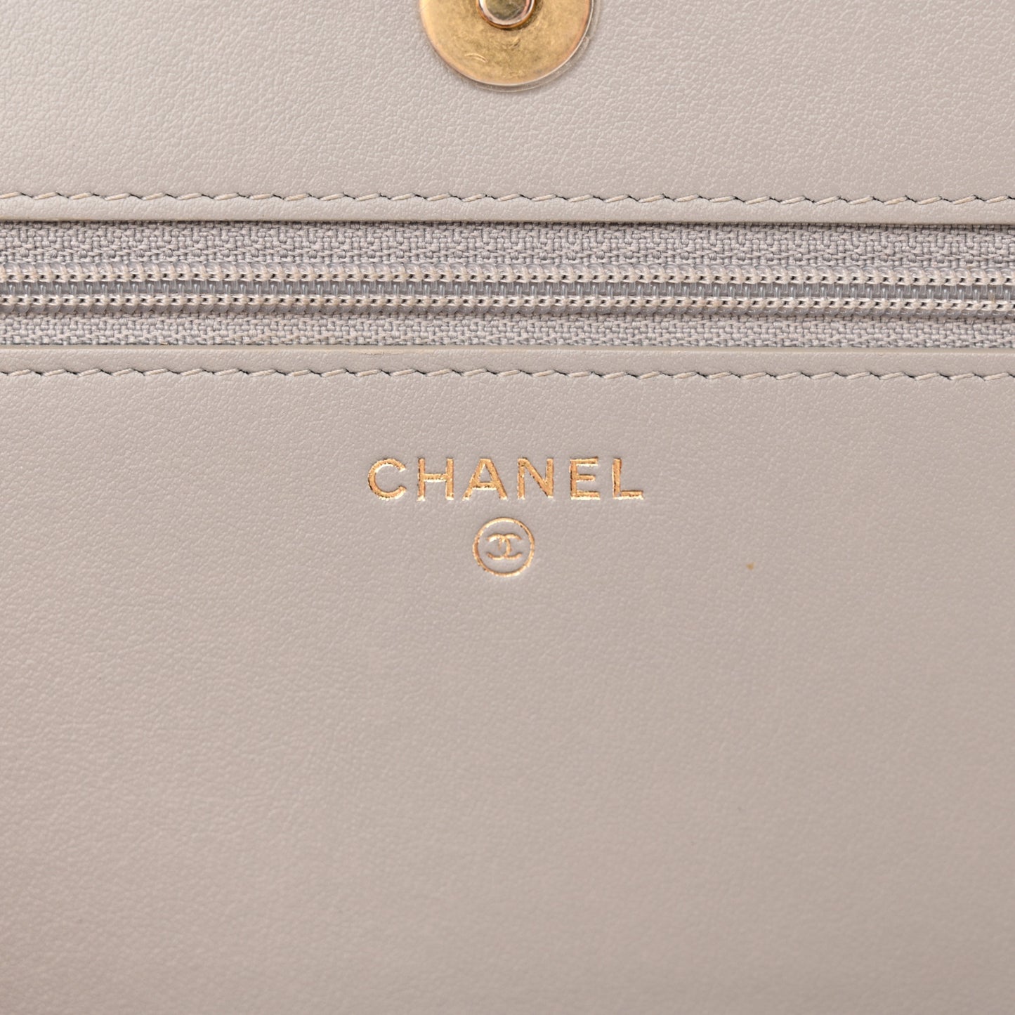 Caviar Quilted Boy Wallet On Chain WOC Grey