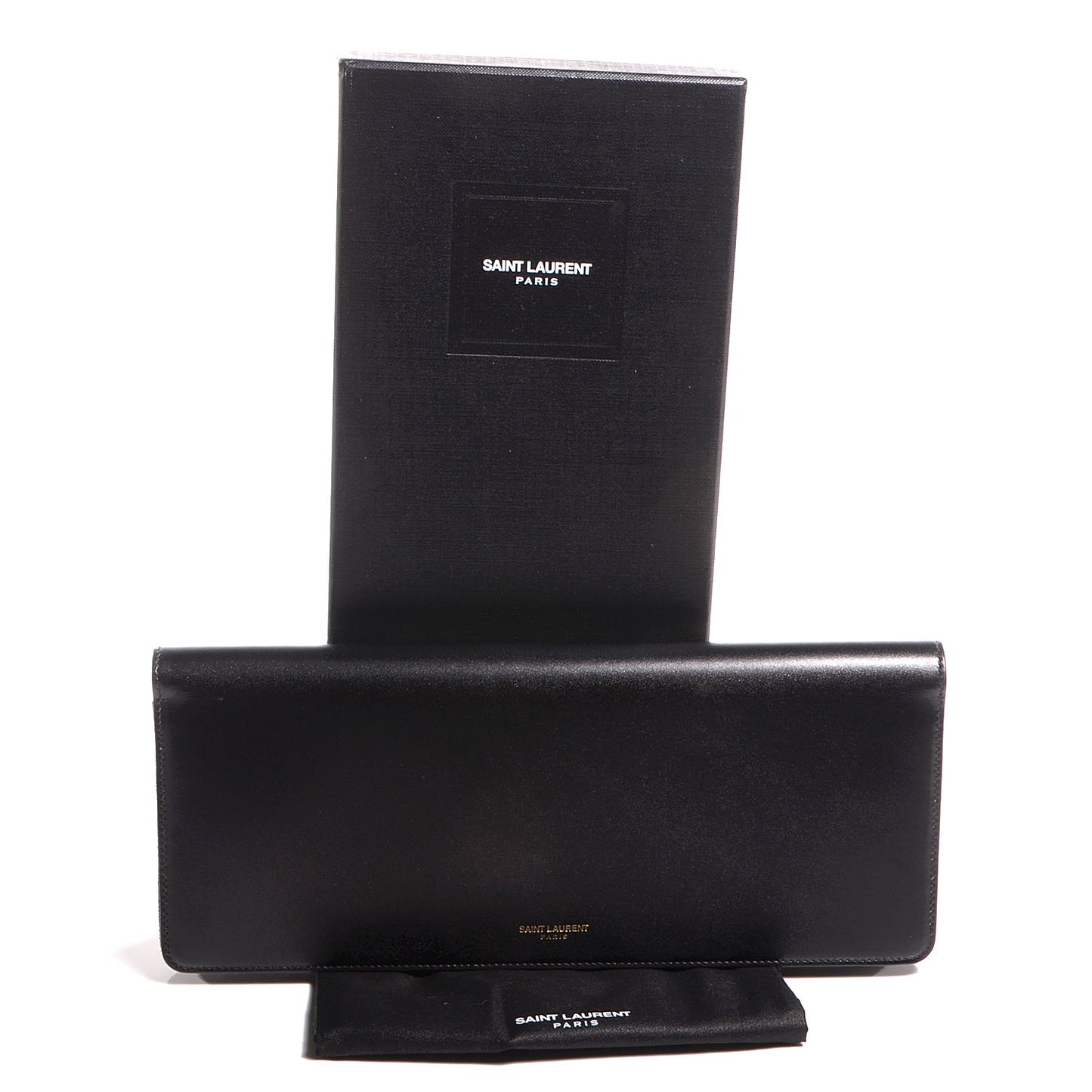 Veau Leather Suede Travel Wallet Black