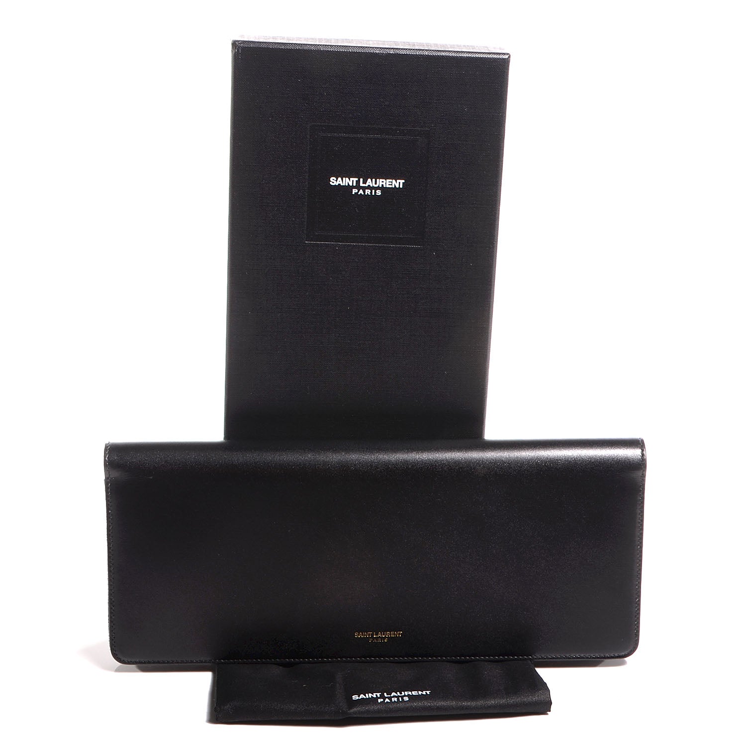 Saint Laurent Veau Leather Suede Travel Wallet Black 5 of 7