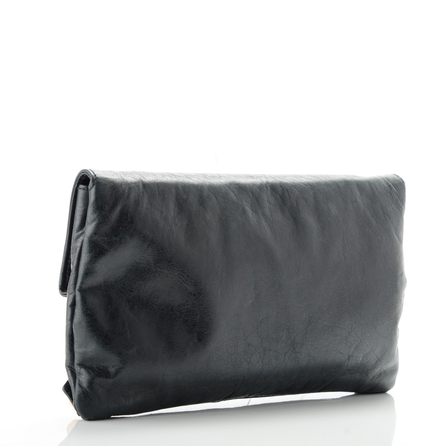 Balenciaga Agneau Giant 21 Gold Hardware Envelope Clutch Black 3 of 7