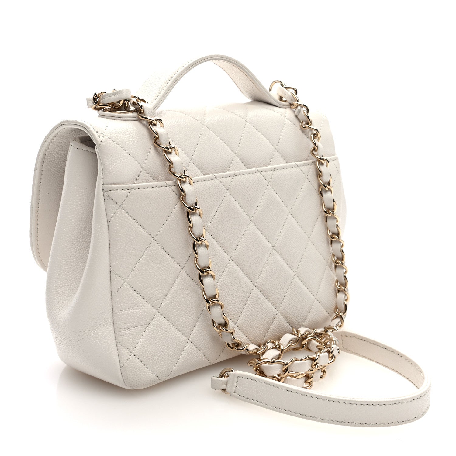 Chanel Caviar Quilted Medium Business Affinity Flap White 3 of 11